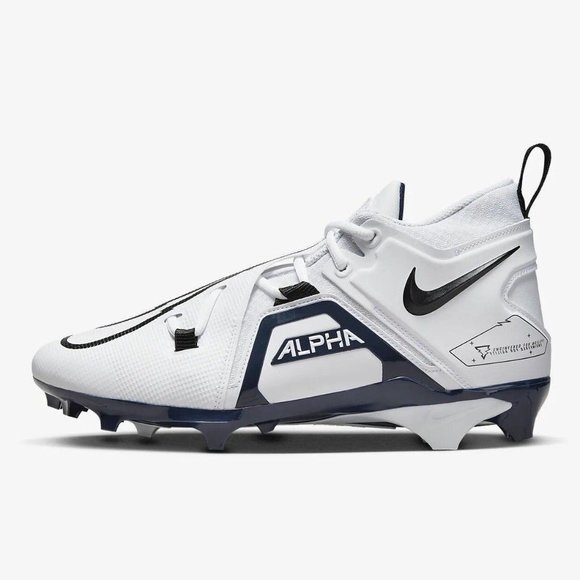 Men's Nike Alpha Menace Pro 3 Football Cleats White Navy CT6649-108 NEW - Picture 2 of 15